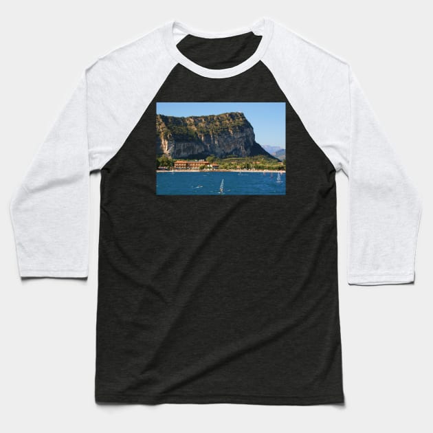 Windsurfers at Torbole, Lake Garda Baseball T-Shirt by RedHillDigital